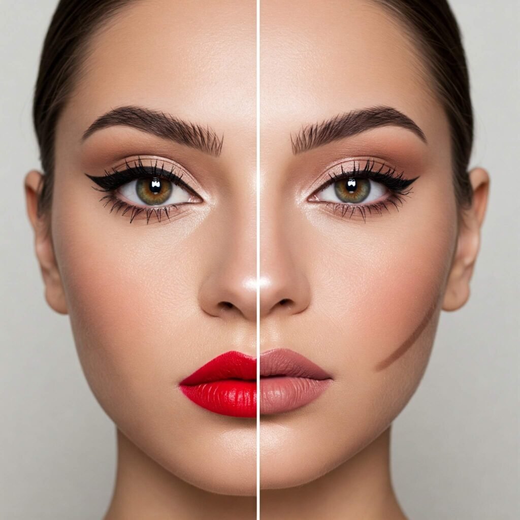 High vs. Medium Contrast Makeup