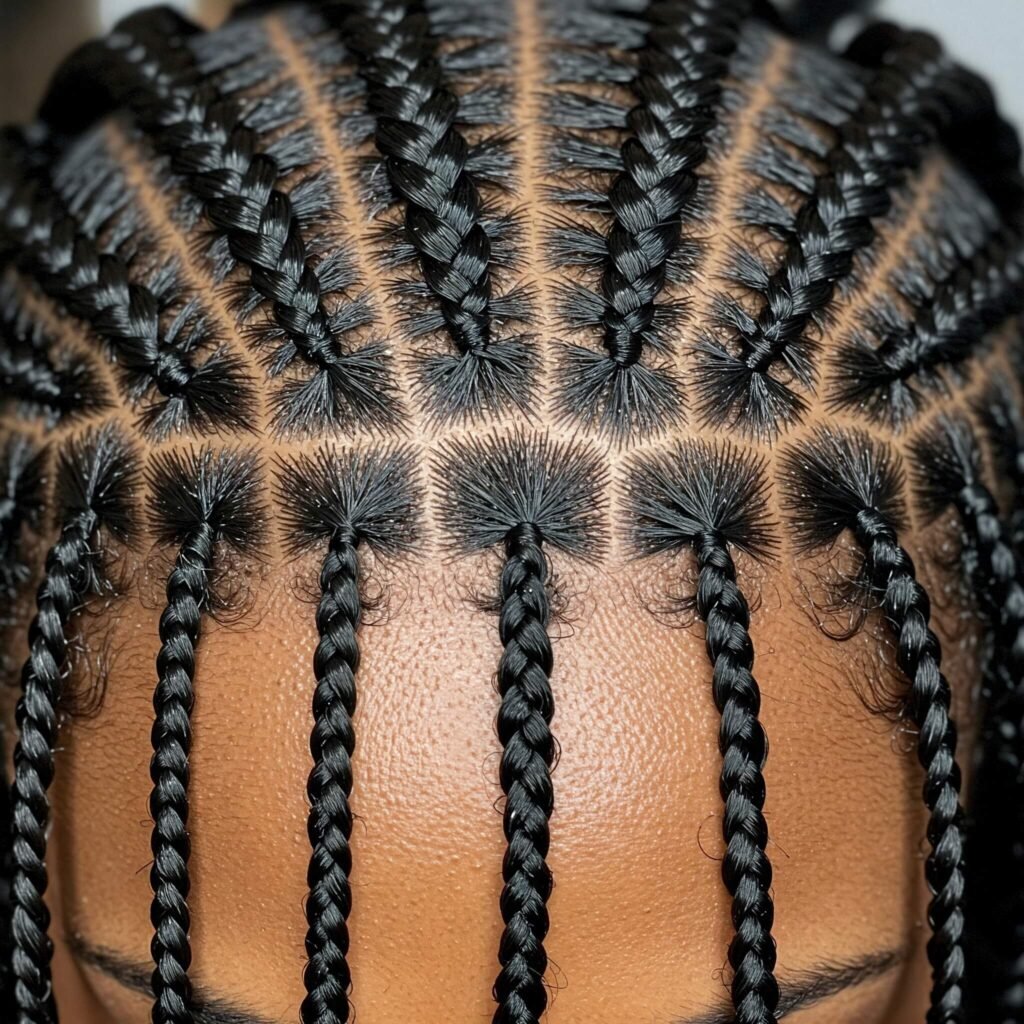 Knotless Braid Roots Close-up