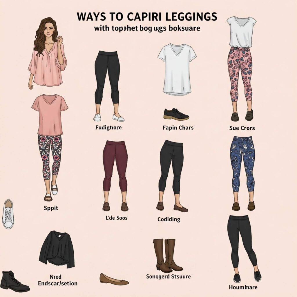 Styling capri leggings infographic.