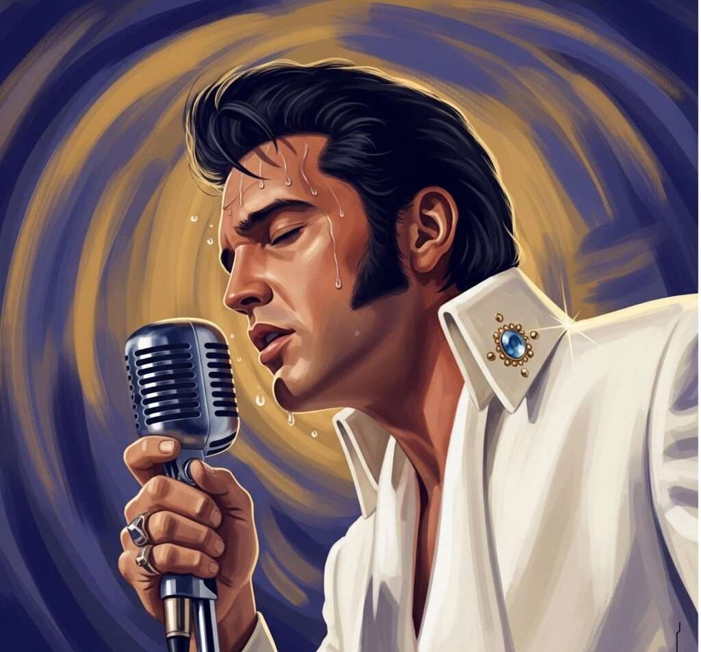Jacob Elordi as Elvis Impressionistic Digital Painting