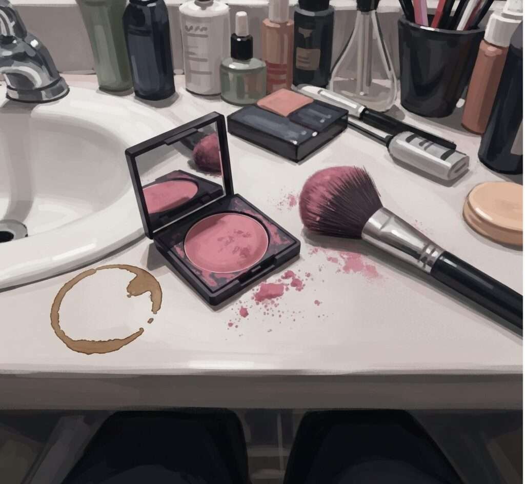 Messy Bathroom Counter Still Life