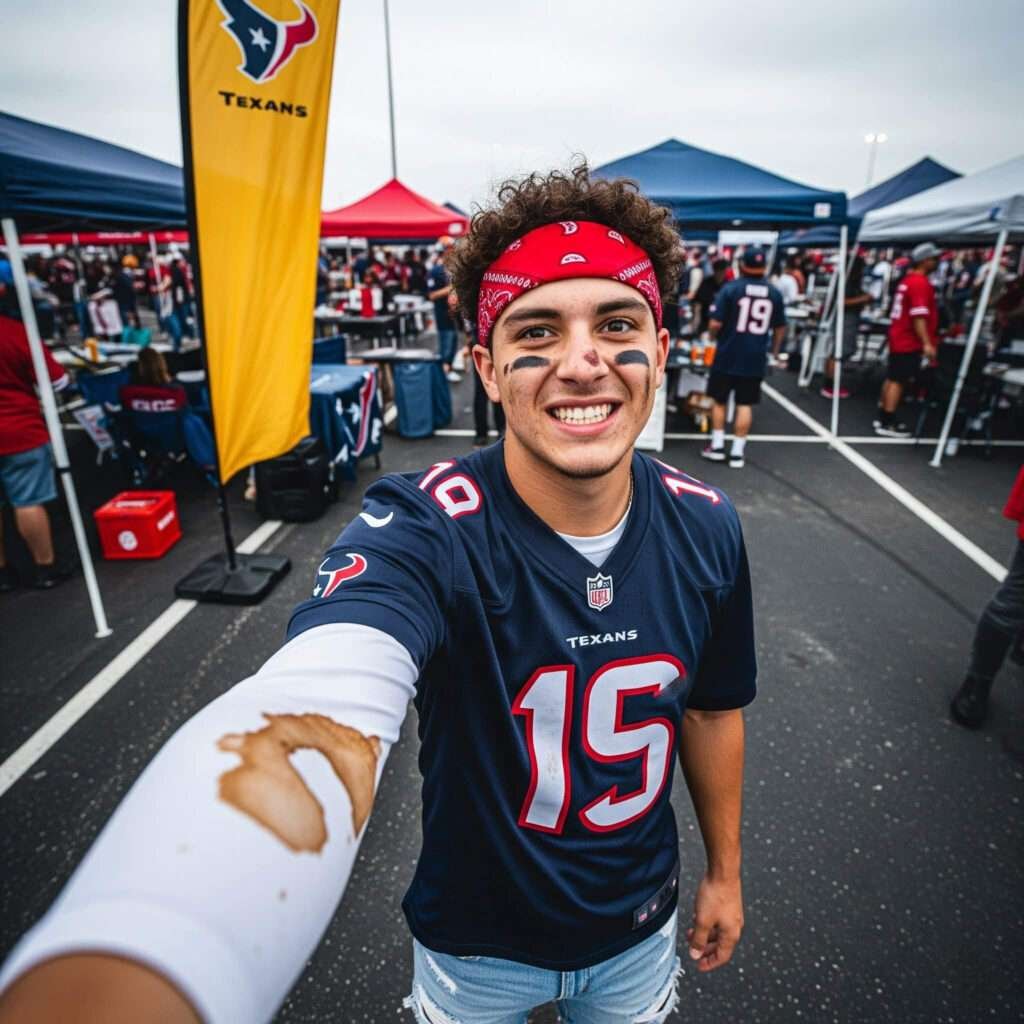 Fan selfie at Texans game.