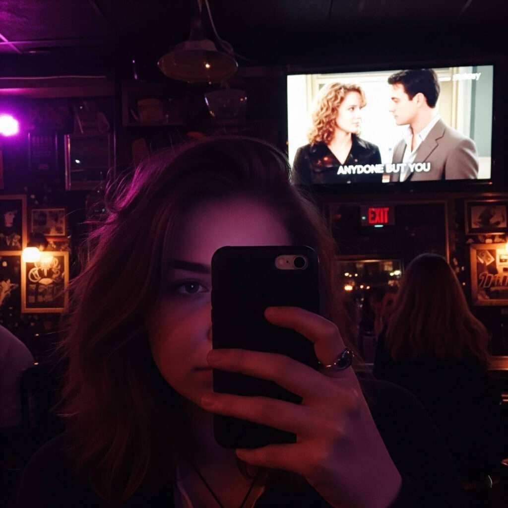 Williamsburg Bar Selfie - Anyone But You Scene