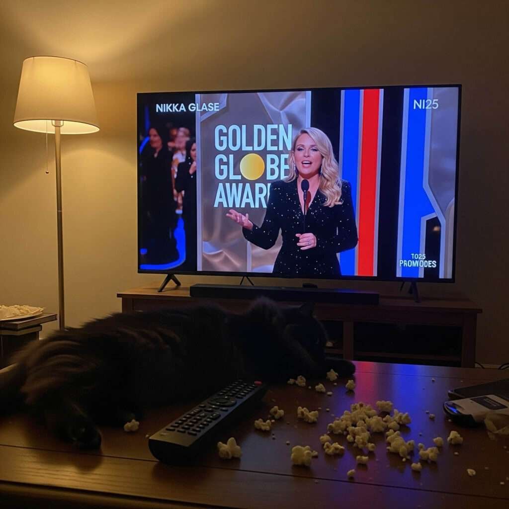 Nikki Glaser Golden Globes Cat Remote