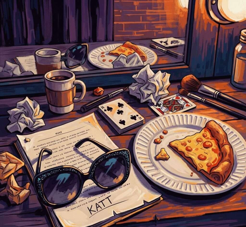 Backstage Clutter: A Comedian's Table
