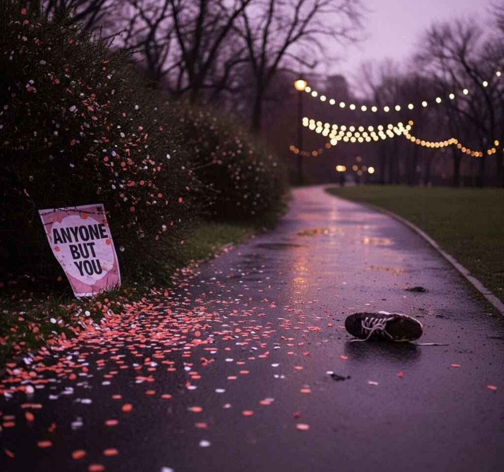Moody Brooklyn Park at Dusk: Anyone But You Poster & Fairy Lights