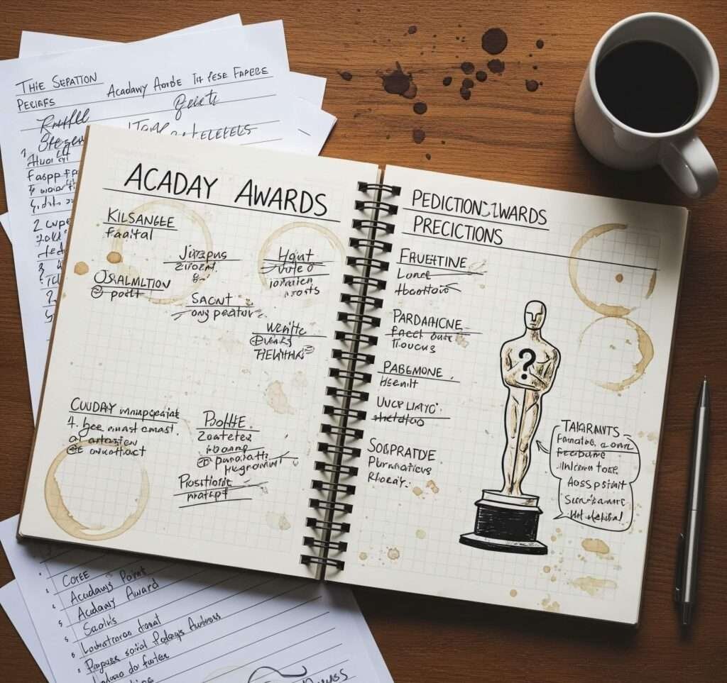 Oscar Predictions Notebook with Coffee Stains