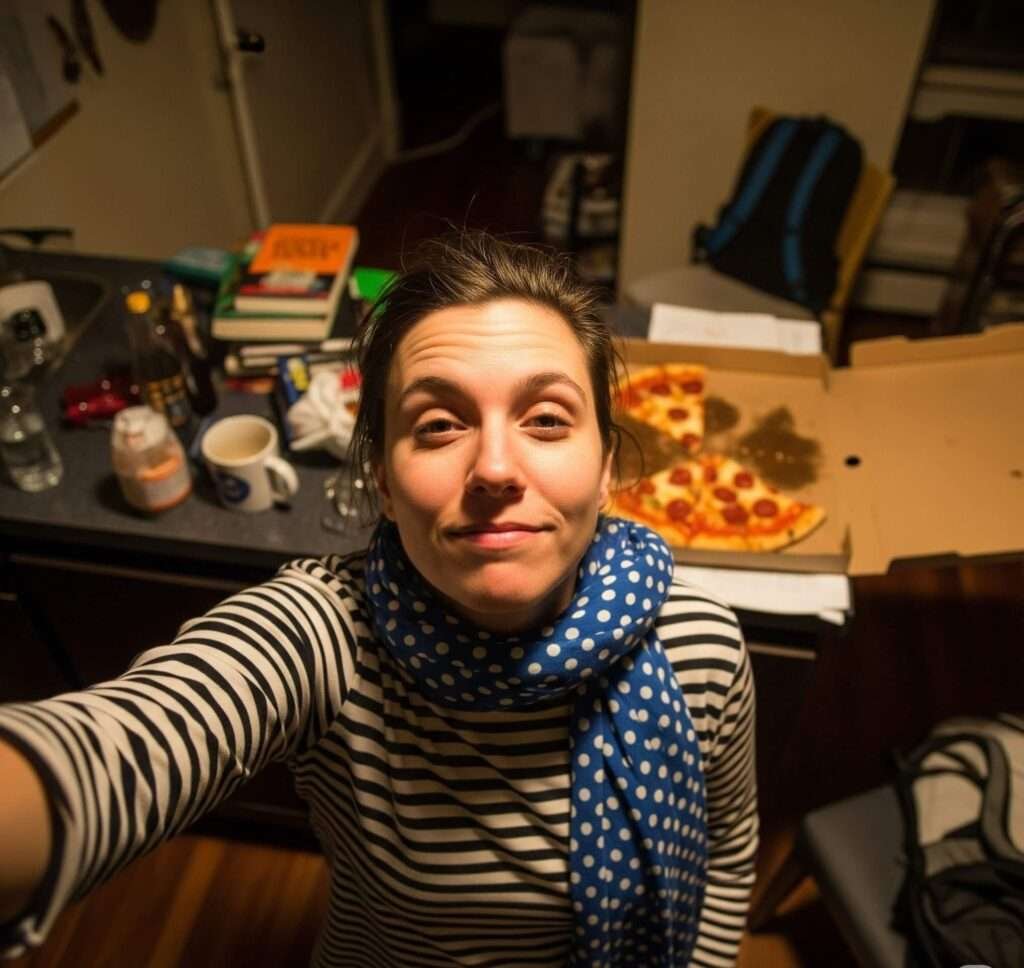 Philly Apartment Pizza Selfie