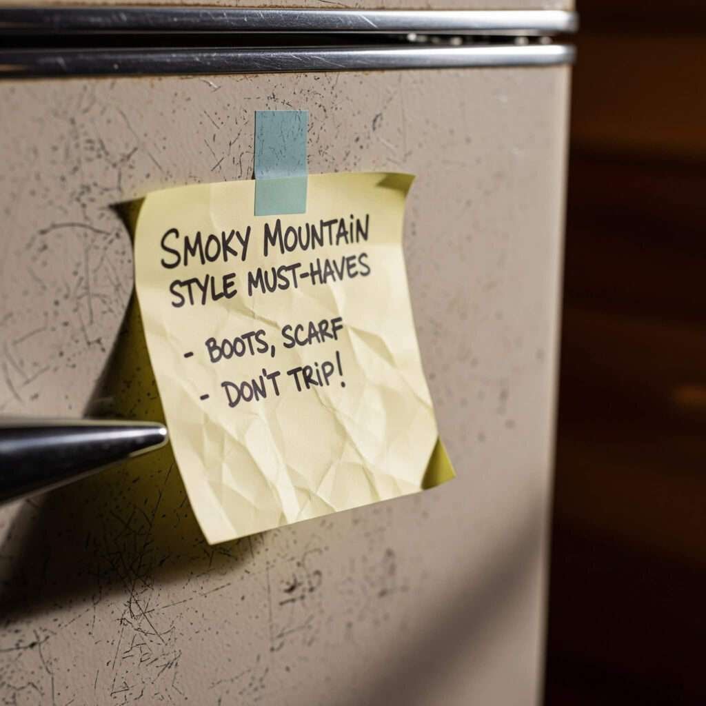 Sticky note with Smoky Mountain style tips