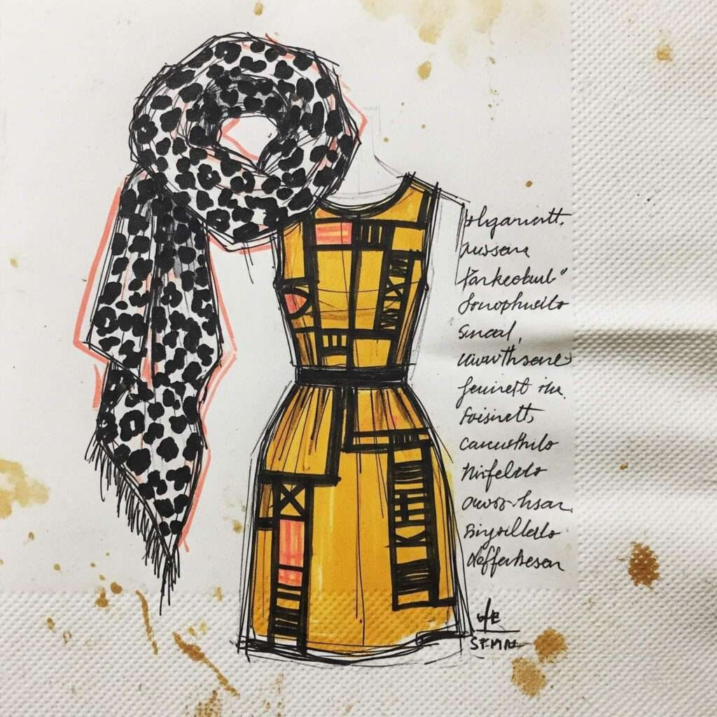 Thrifted scarves, scuffed sneakers,