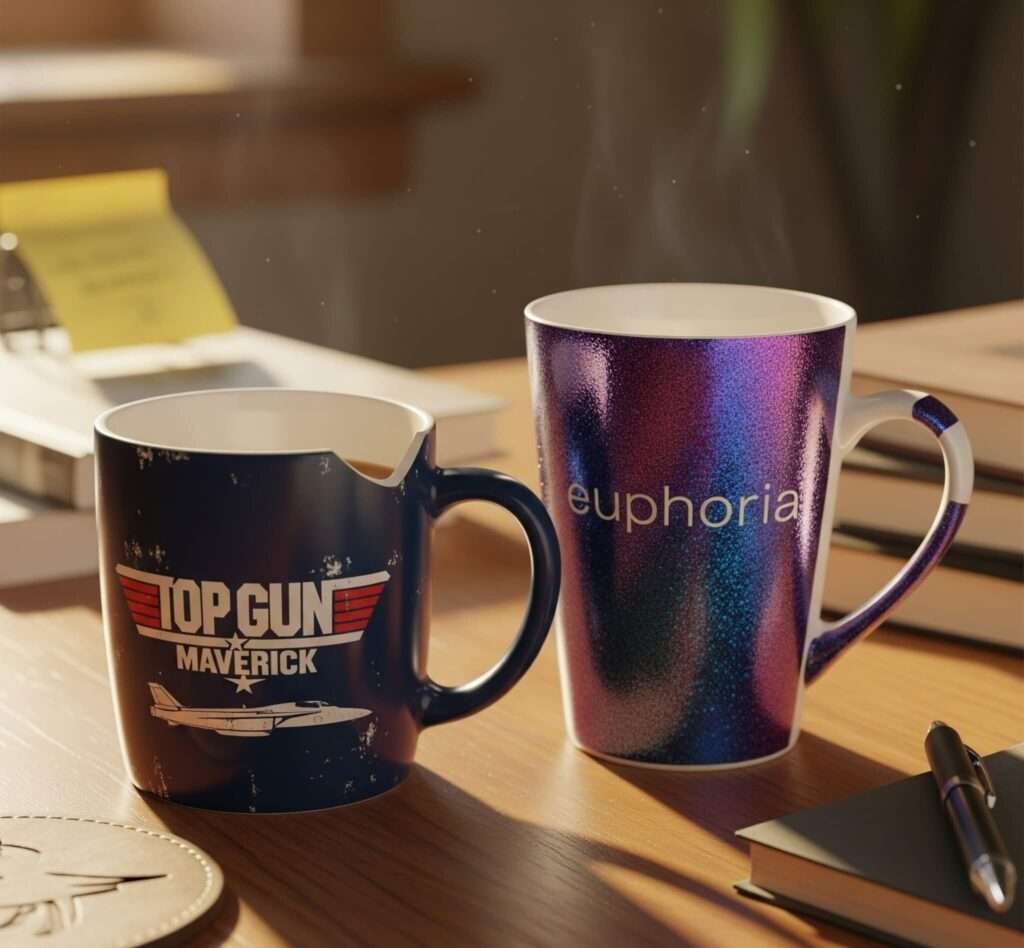 Chipped Mugs on Desk: Top Gun Maverick & Euphoria