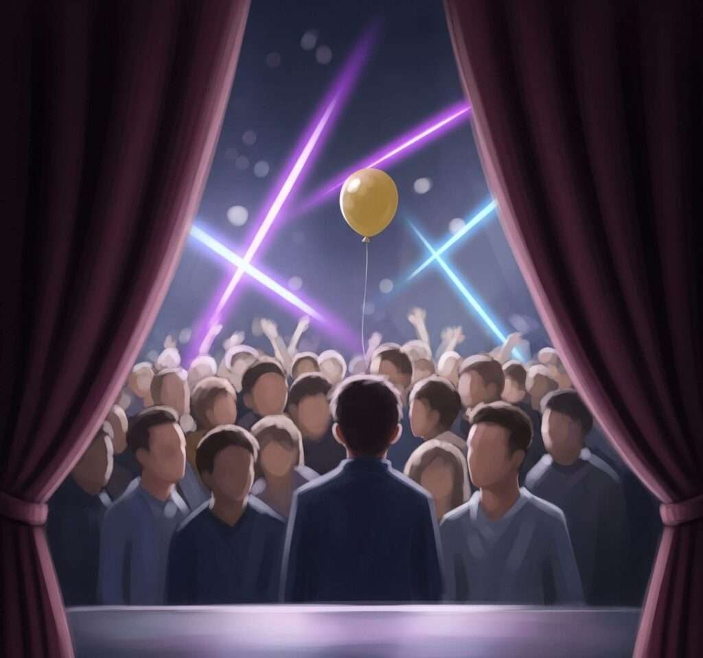 Peek Through Curtains: Crowd from Backstage
