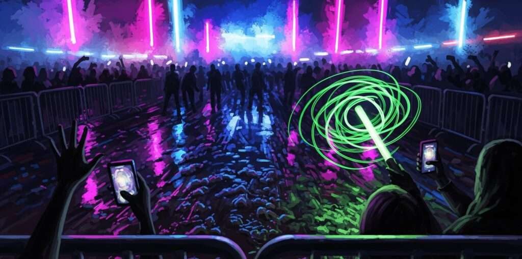 Impressionistic Festival Crowd Painting