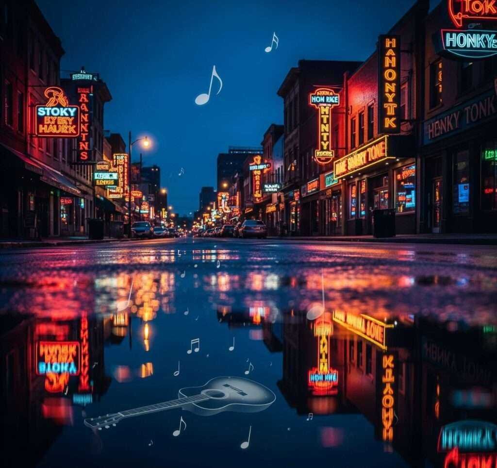 Nashville Nights: Neon, Reflections & Music