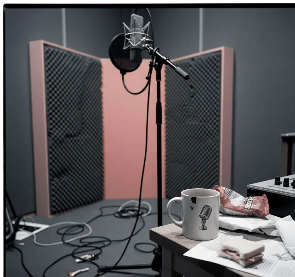 Messy Vocal Booth: A Retro Look at a Singer's Space