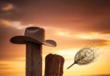 10 Cowboy-Inspired Looks from Celebs That Are Serving Major Rodeo Chic Desert sunset, cowboy hat, boots, tumbleweed.