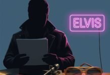 Jacob Elordi Didn’t Want to Play Elvis—Here’s What Changed His Mind Elvis vinyl, shadowy figure, neon sign, quirky details.